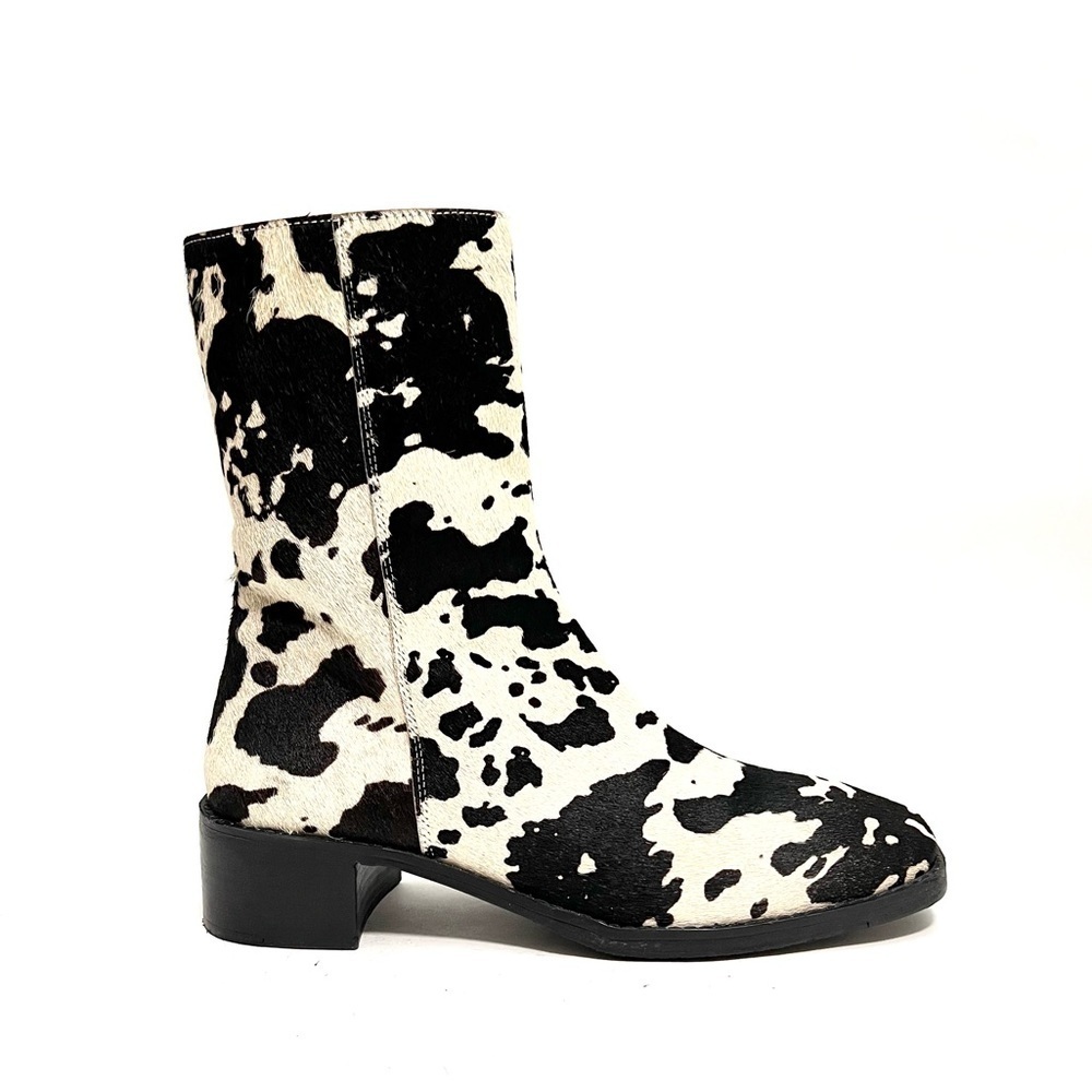 Vintage Y2K deadstock cow print pony hair square toe western fashion boots - Picture 2 of 9